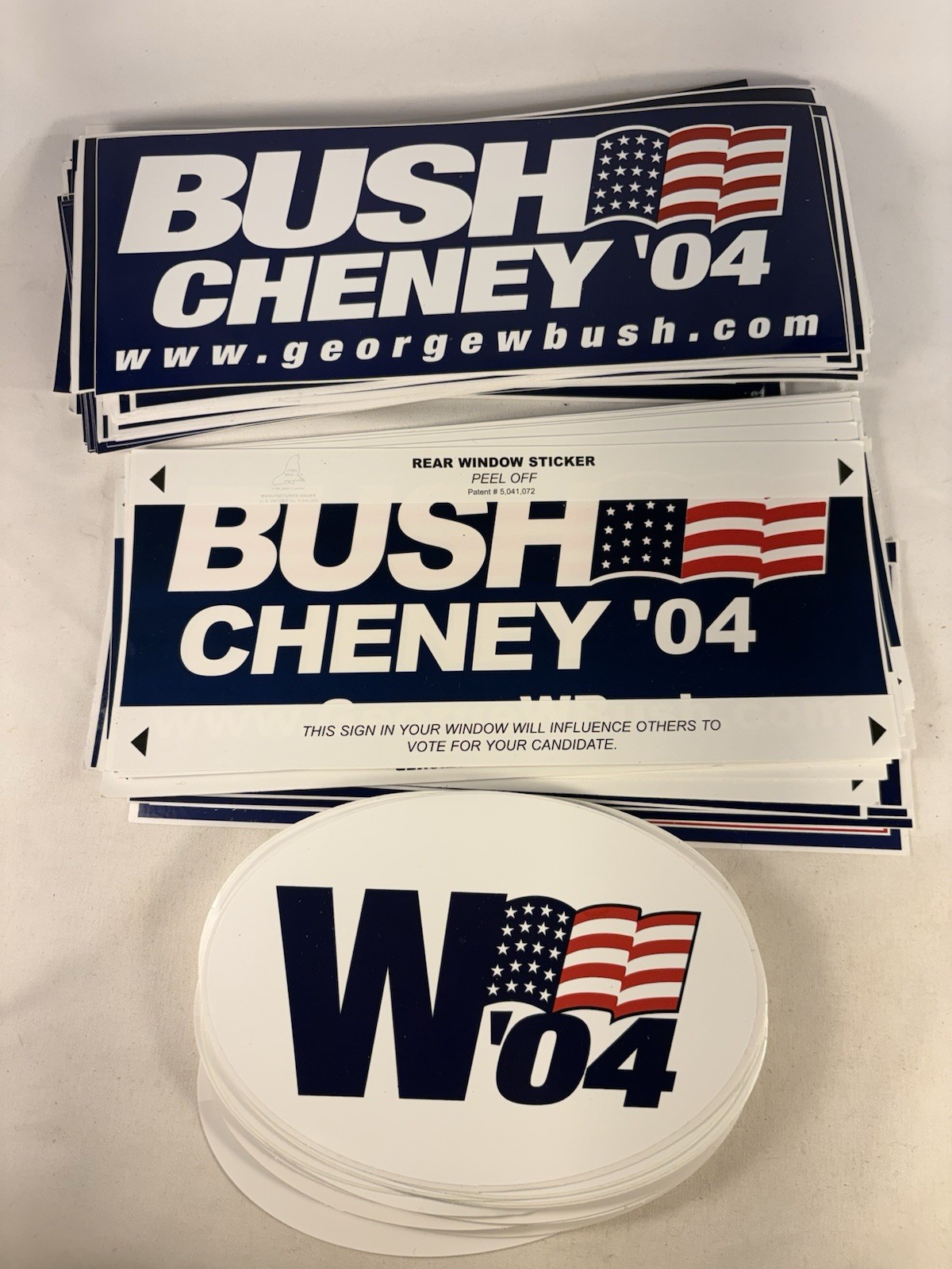 HUGE LOT 100+ Bush Cheney 04 Campaign Sticker Mixed Lot Bumper Window Peel Off