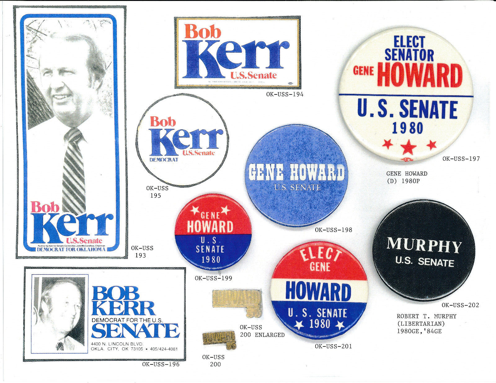 All color 226 page book Political Campaign Items Arkansas & Oklahoma