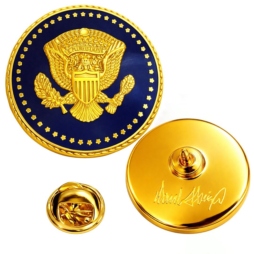 Premium Presidential Seal Pin – President Donald Trump 24k Gold Plated Lapel Pin