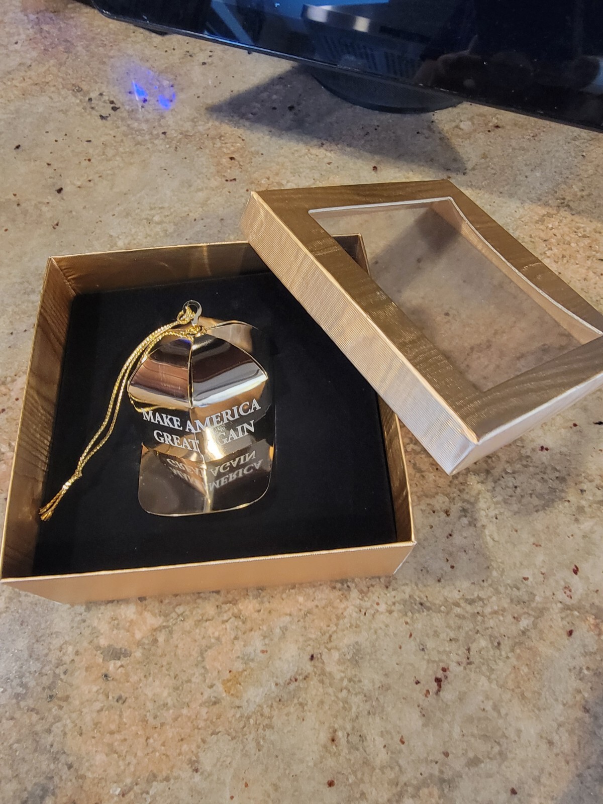 2024 Donald Trump Ornament Hat Make America Great Again MAGA Gold Brand New USA