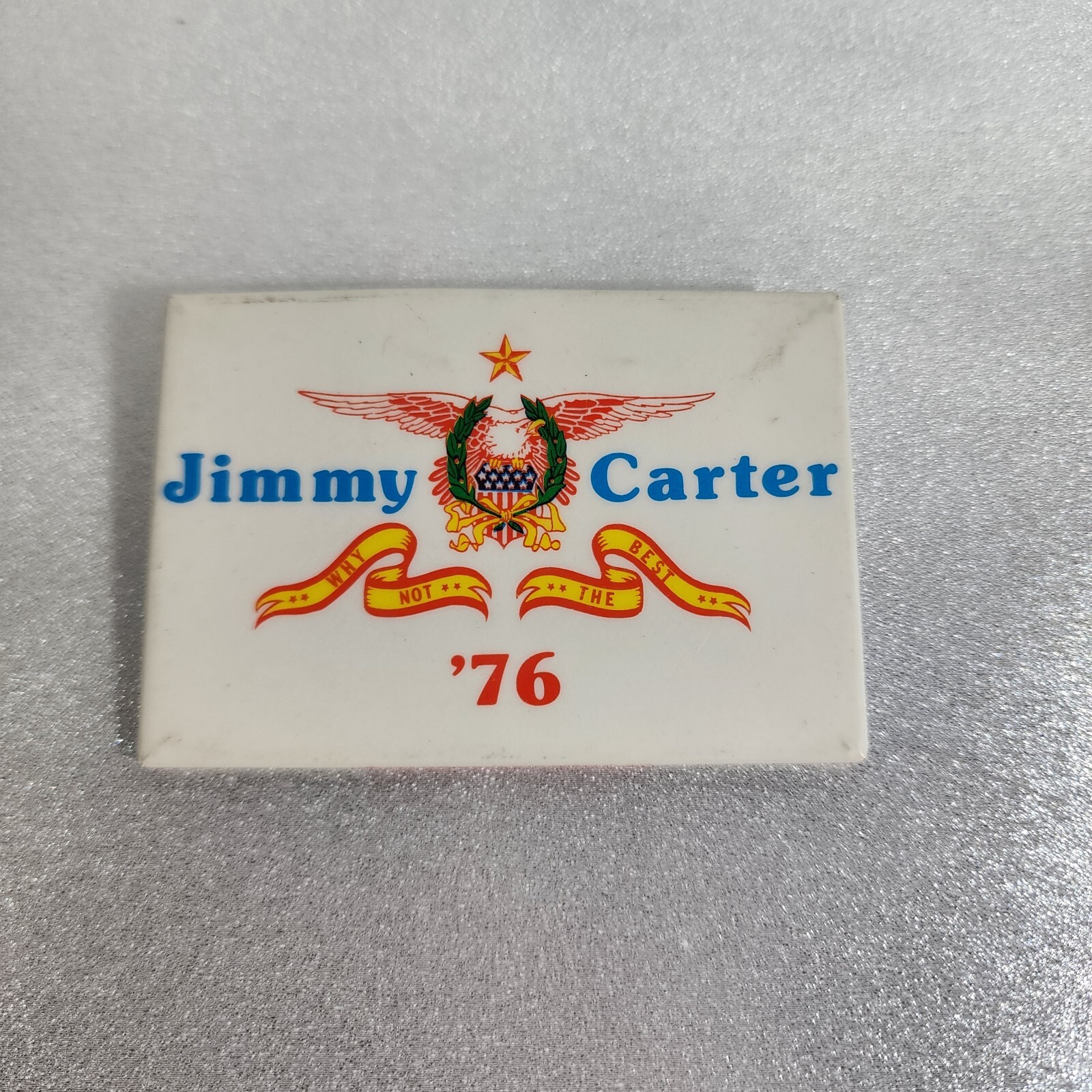 Jimmy Carter For President in ’76 2 1/2”Political Button Pin 1976 Square