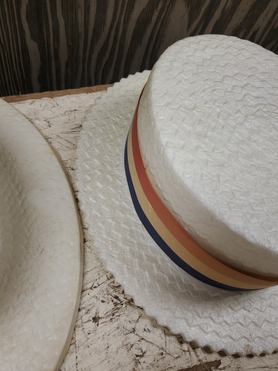 2 Vintage Political Ad Campaign Promo Pork Pie Hats Foam Plastic Nixon (B311)
