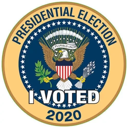 I VOTED PRESIDENTIAL ELECTION 2024 & 2020 – 2 Stickers – Trump Harris Biden