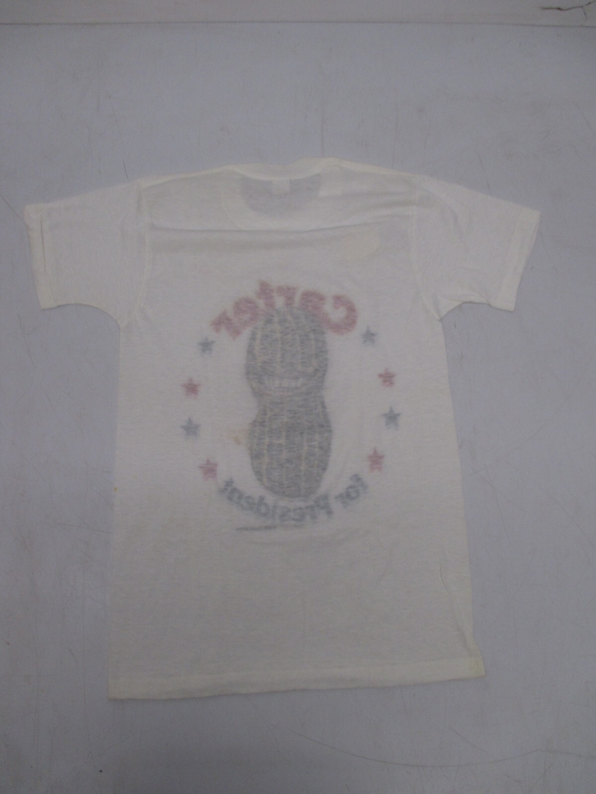 Vtg NOS 1976 Jimmy Carter For President Election Glow in Dark Peanut T-Shirt Tee