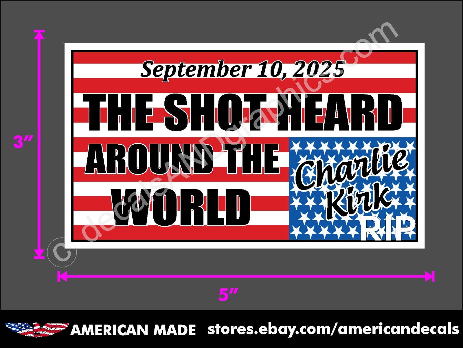 CHARLIE KIRK MAGA STICKER DECAL WINDOW BUMPER