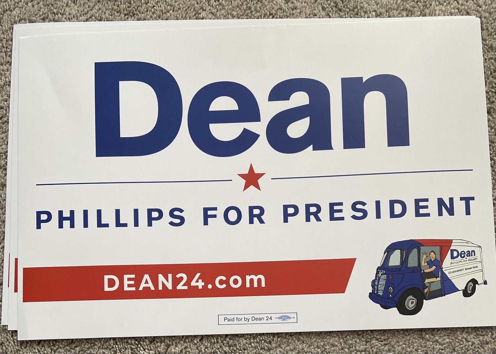 Dean Phillips President 2024 Rally Sign Poster Political Democrat Biden NH
