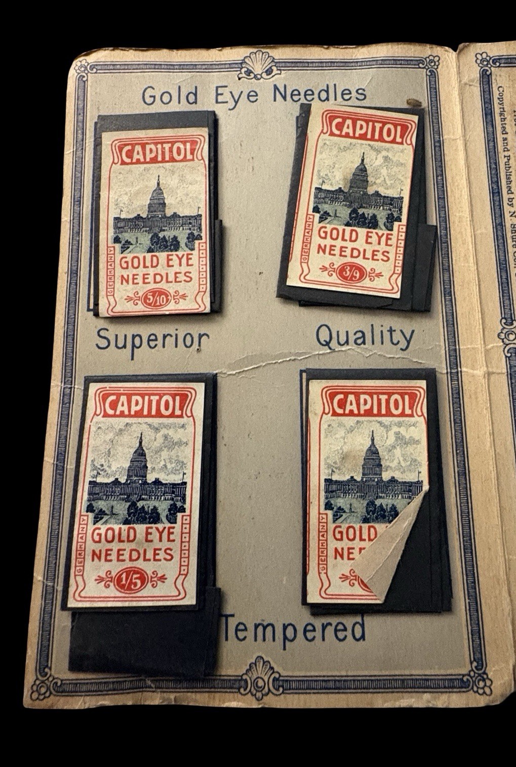 1926 OUR PRESIDENTS HISTORICAL NEEDLE BOOK N SHURE CO CHICAGO, ILLINOIS