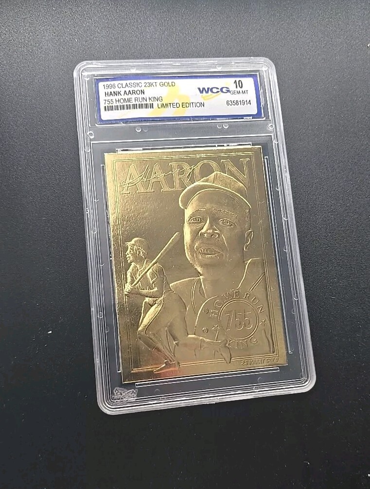 1996 Classic 23k Gold Hank Aaron WCG GEM-MT 10 755 Home Run King