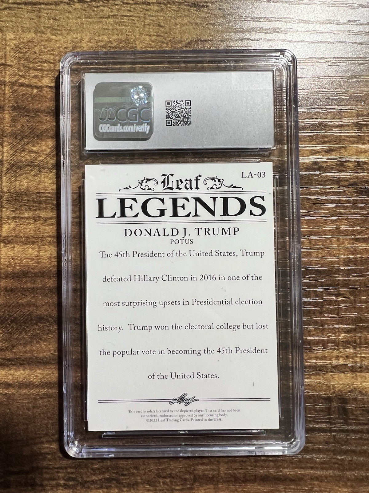 2022 Leaf Special Release Legends Achievement #LA-03 Donald Trump Mint 9 (CGC