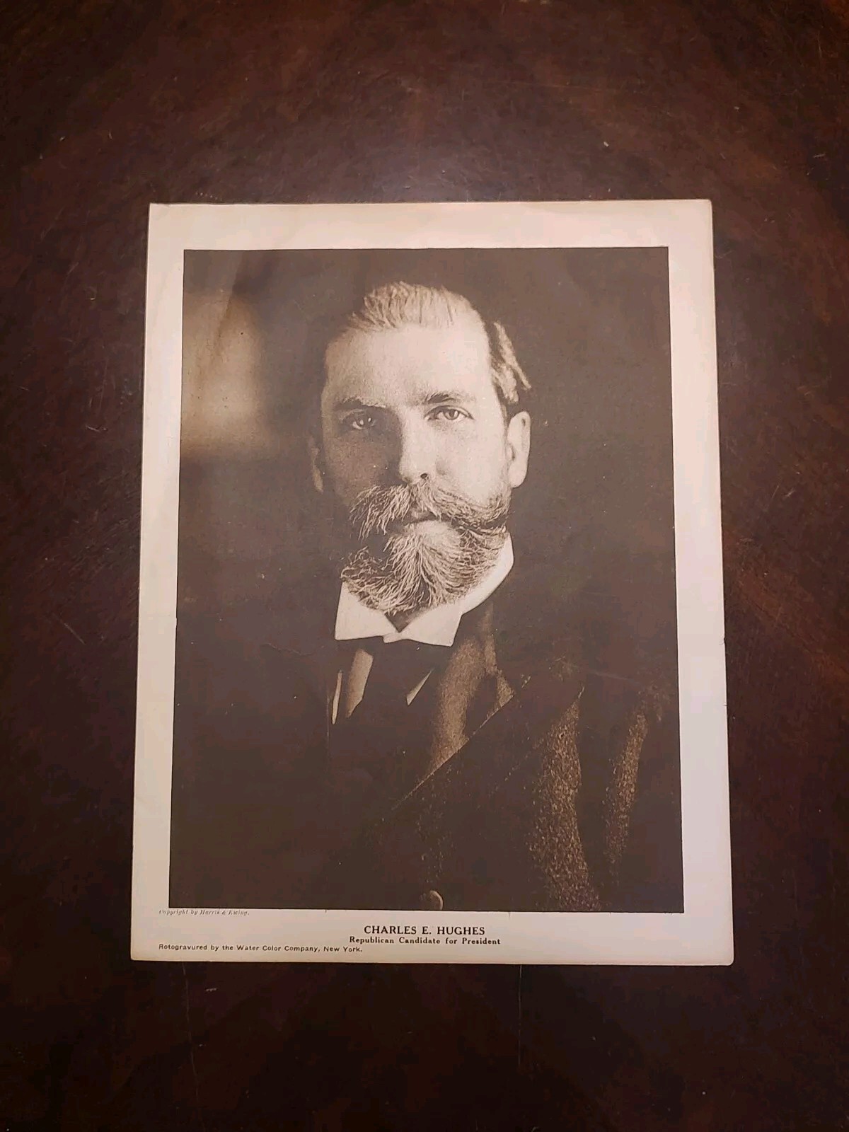 1916 Charles Hughes Republican Candidate For President Photo Poster Rotogravured