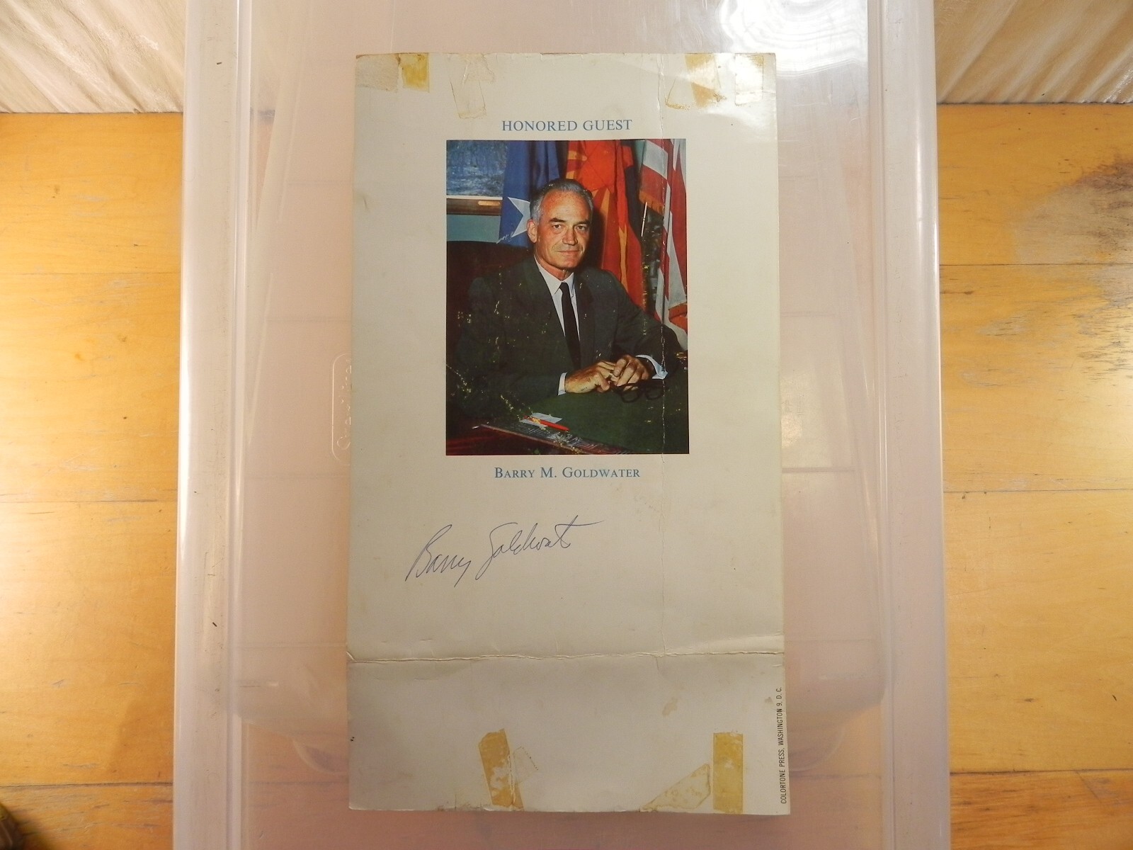 Barry M Goldwater Signed Republican Dinner Party May 9, 1963 Menu – Autograph