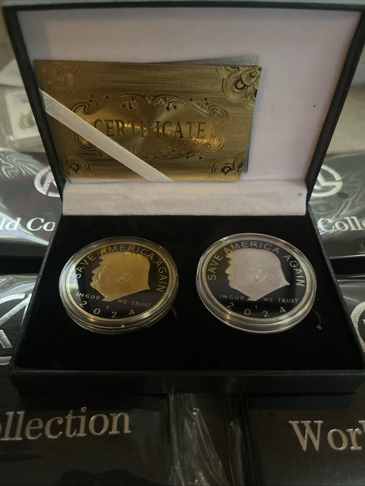 K World Commemorative Trump Gold & Silver Coin Set Limited Edition