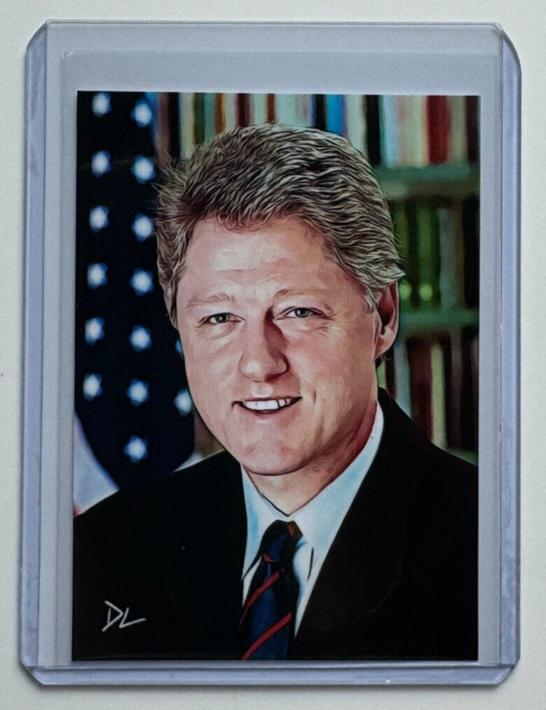 Bill Clinton Limited Edition Artist Signed “42nd US President” Trading Card 2/10