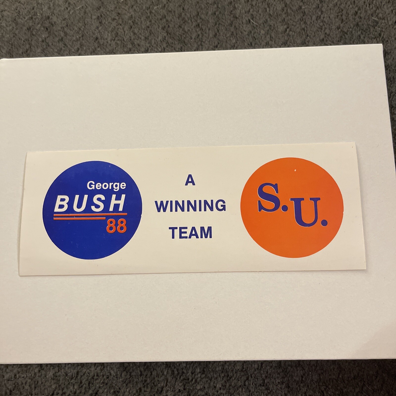George Bush 1988 88 A Winning Team SU Sticker PB8