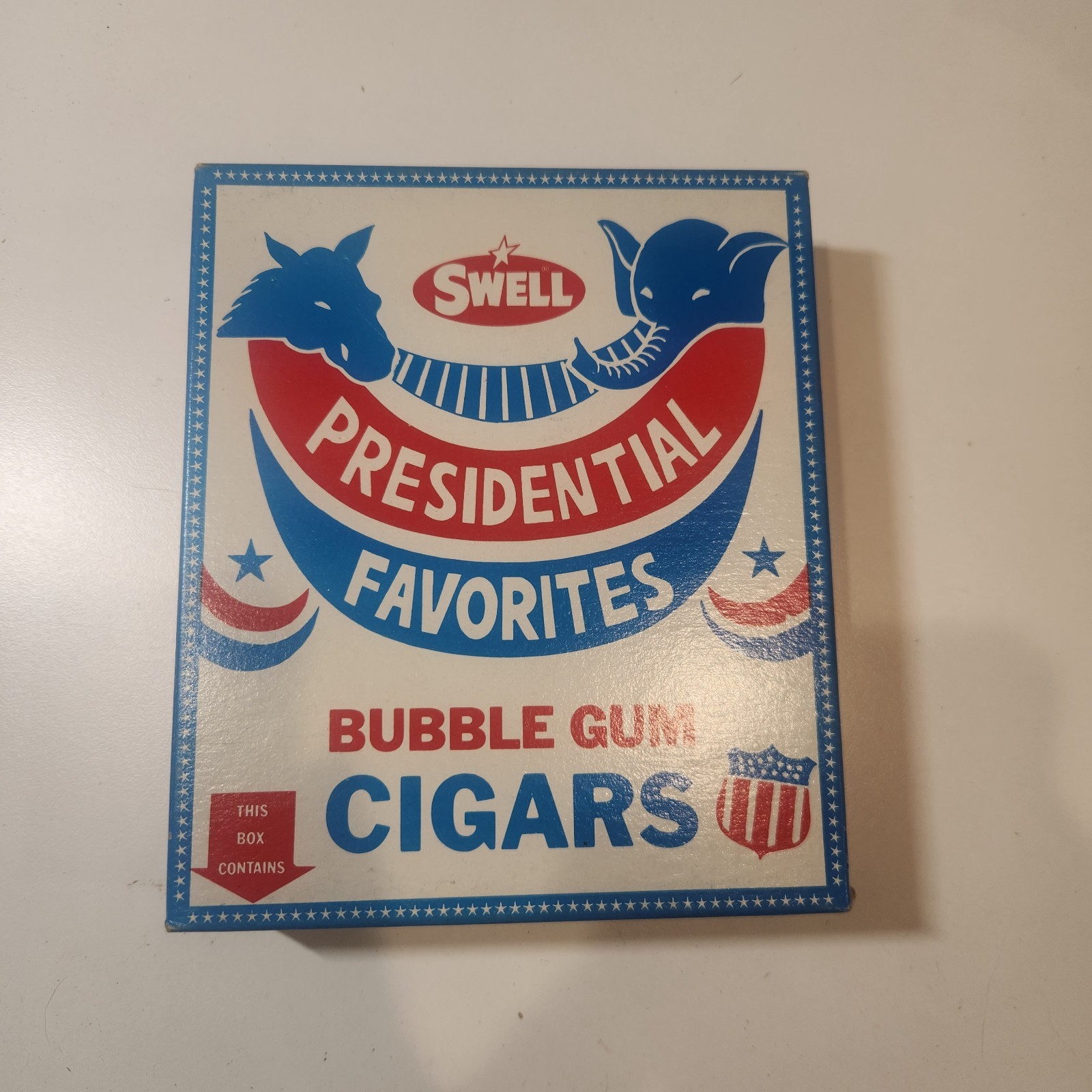 1984 Swell Bubble Gum Cigars Presidential Favorites Candy Box – Ronald Regan