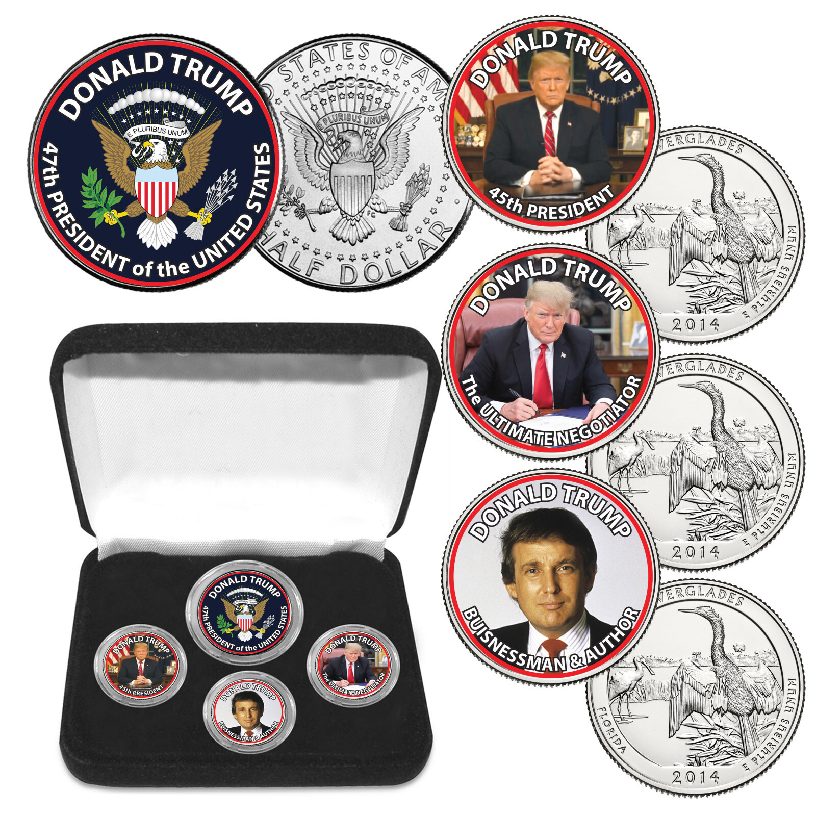 DONALD TRUMP OFFICIAL Colorized Coin Collection – 47th President