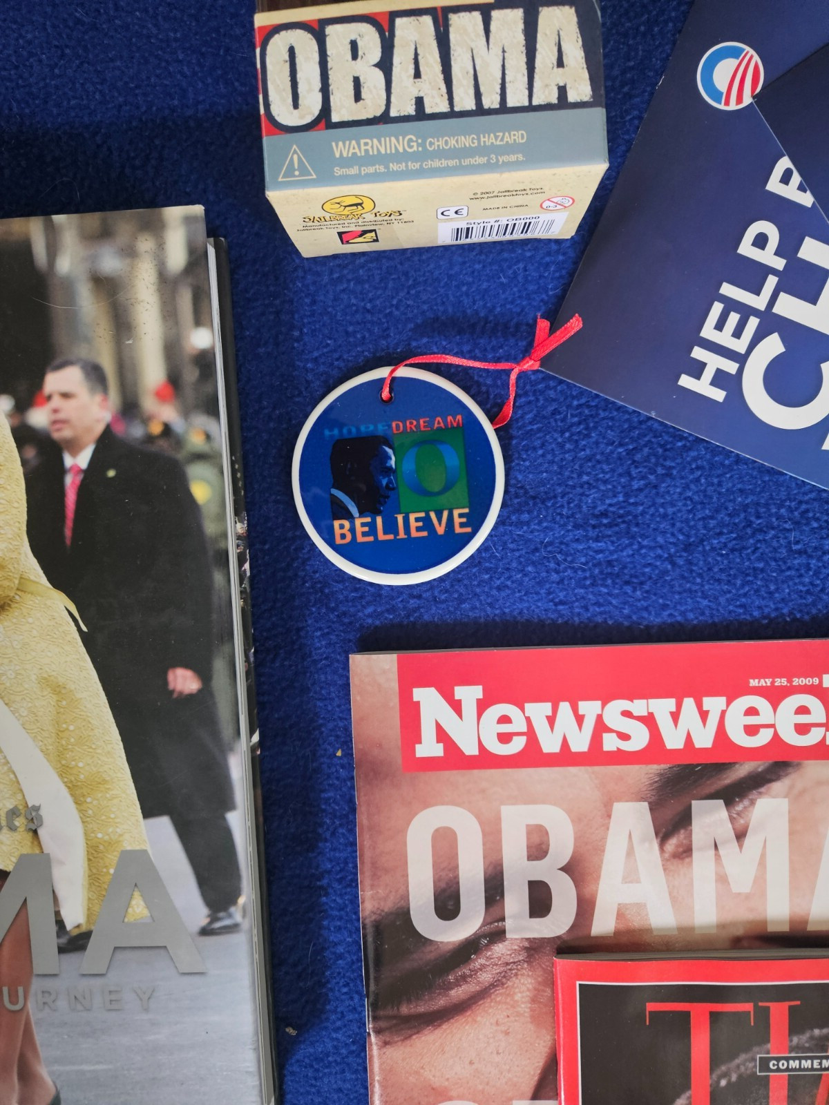 BARACK OBAMA Political Campaign Pins Buttons Books, posters, stickers, magazines