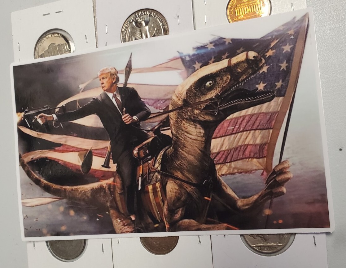 TRUMP 2024 BUMPER STICKERS 4×6 HEAVY DUTY WEATHER PROOF VINYL VELOCIRAPTOR