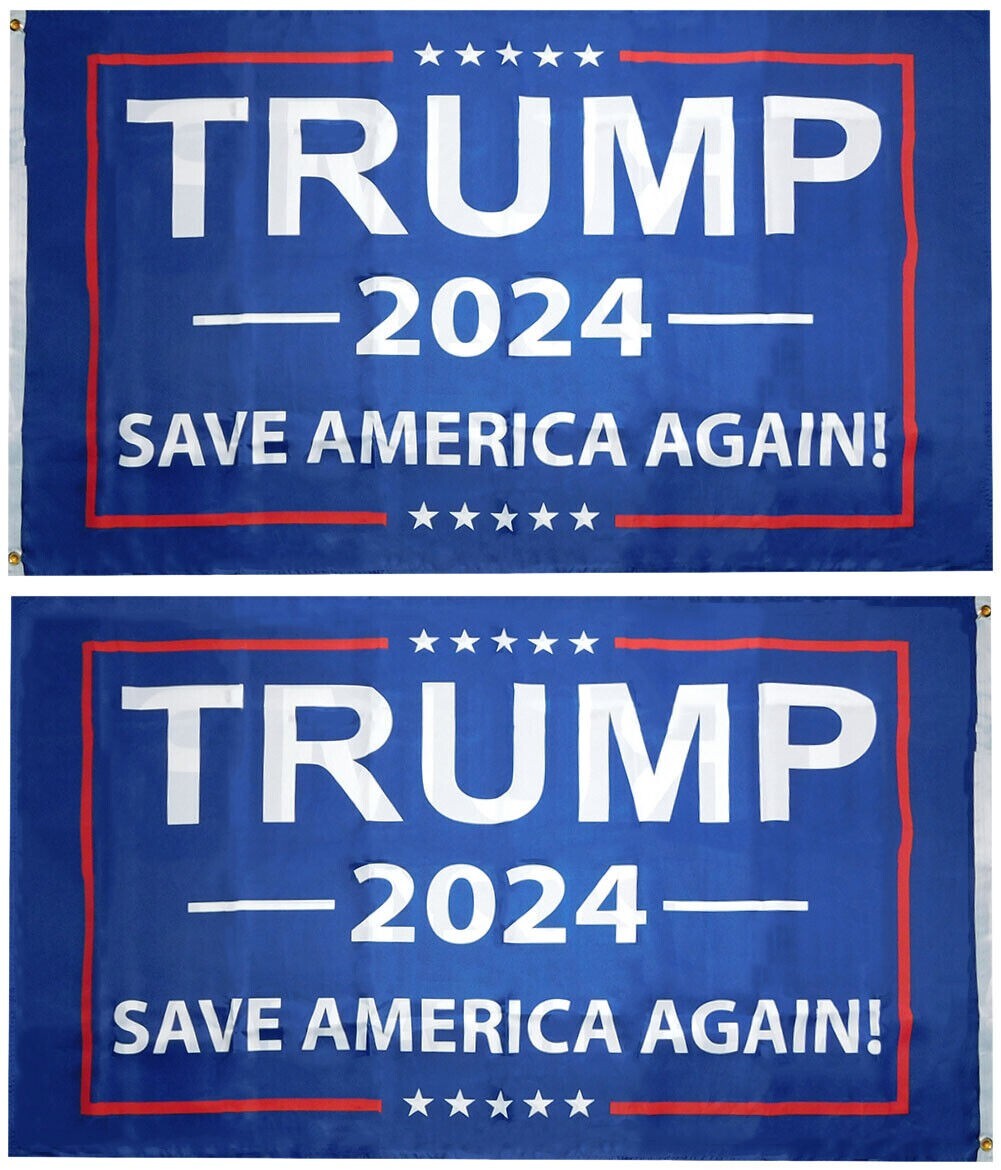 TRUMP 2024 SAVE AMERICA AGAIN 3′ X 5′ FLAG NEW RED WHITE & BLUE