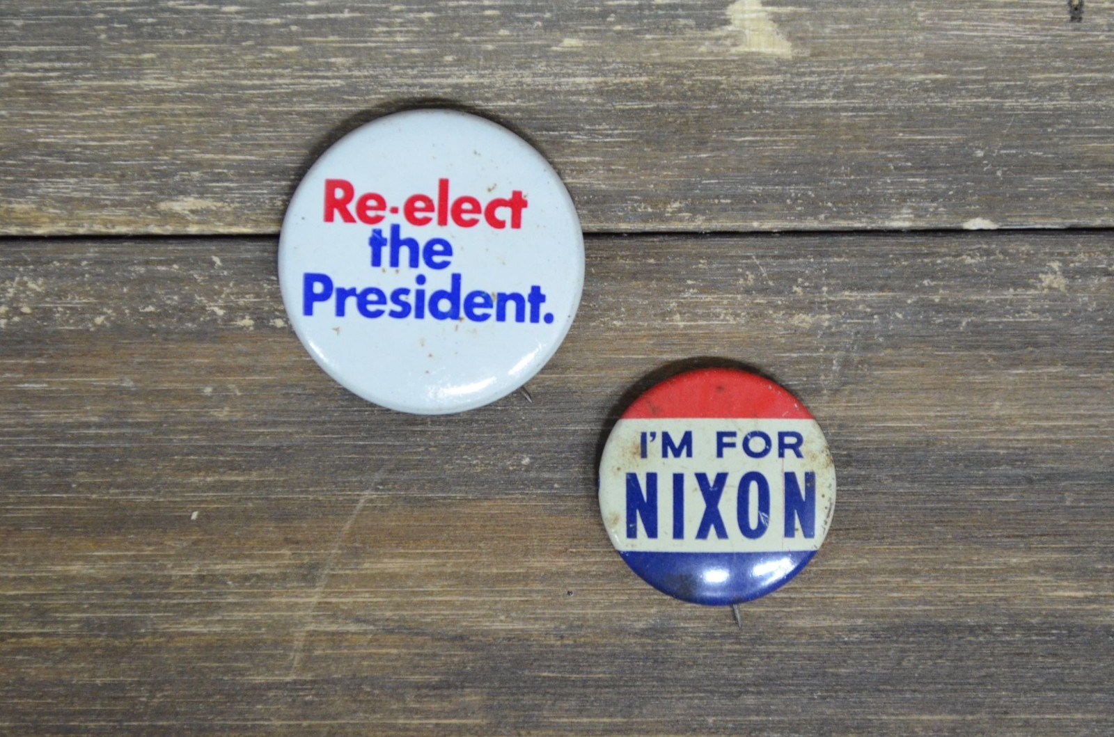1970s President Nixon Campaign Pin Lot Re-Election Support Metal Vintage