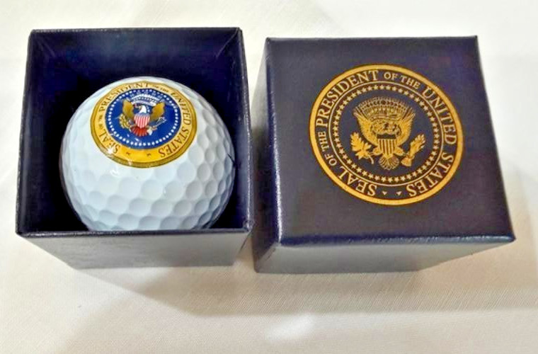 Donald Trump White House Golf Ball with Presidential Seal and Signature Gift Box