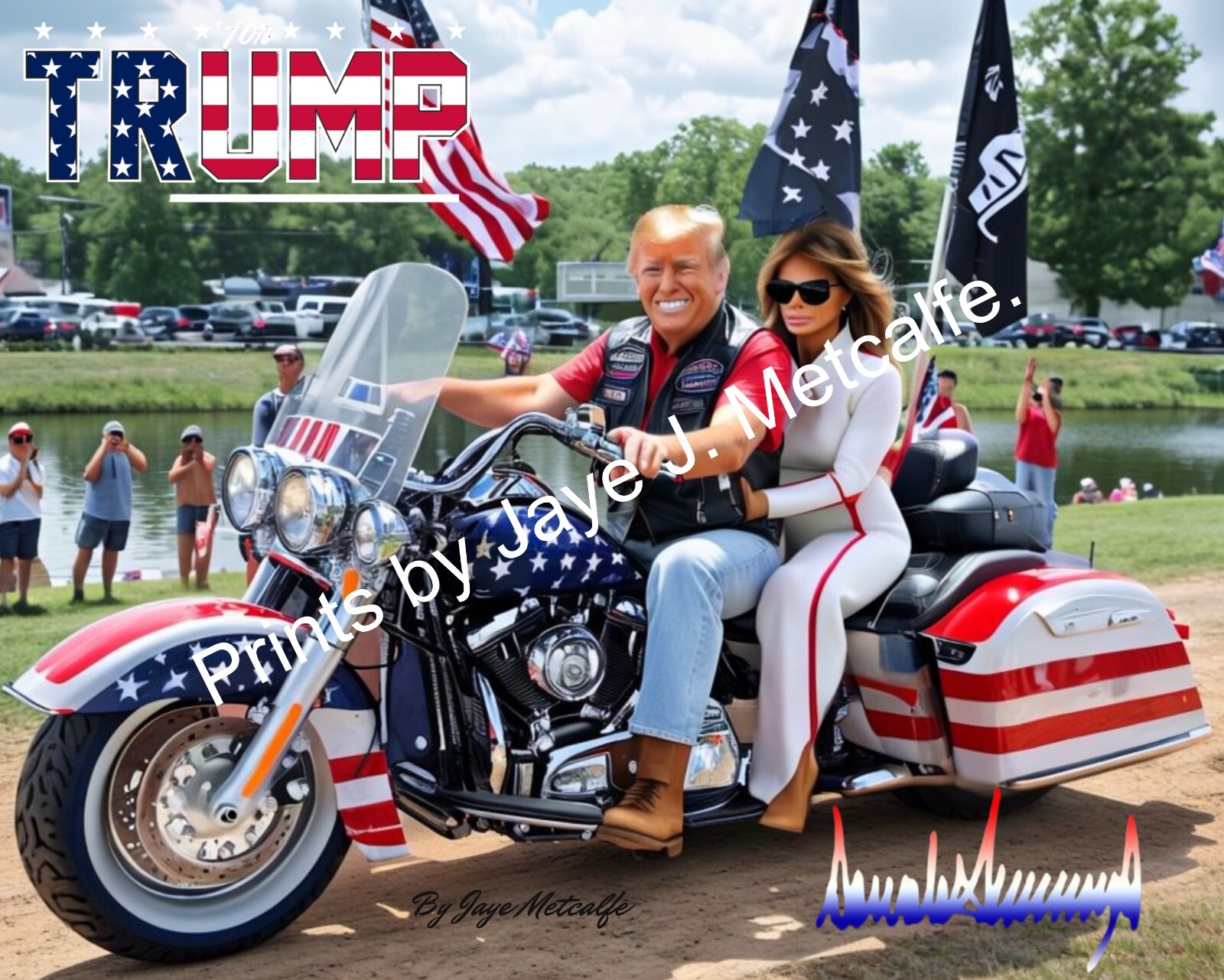 Donald Trump and Melania Trump bike ride