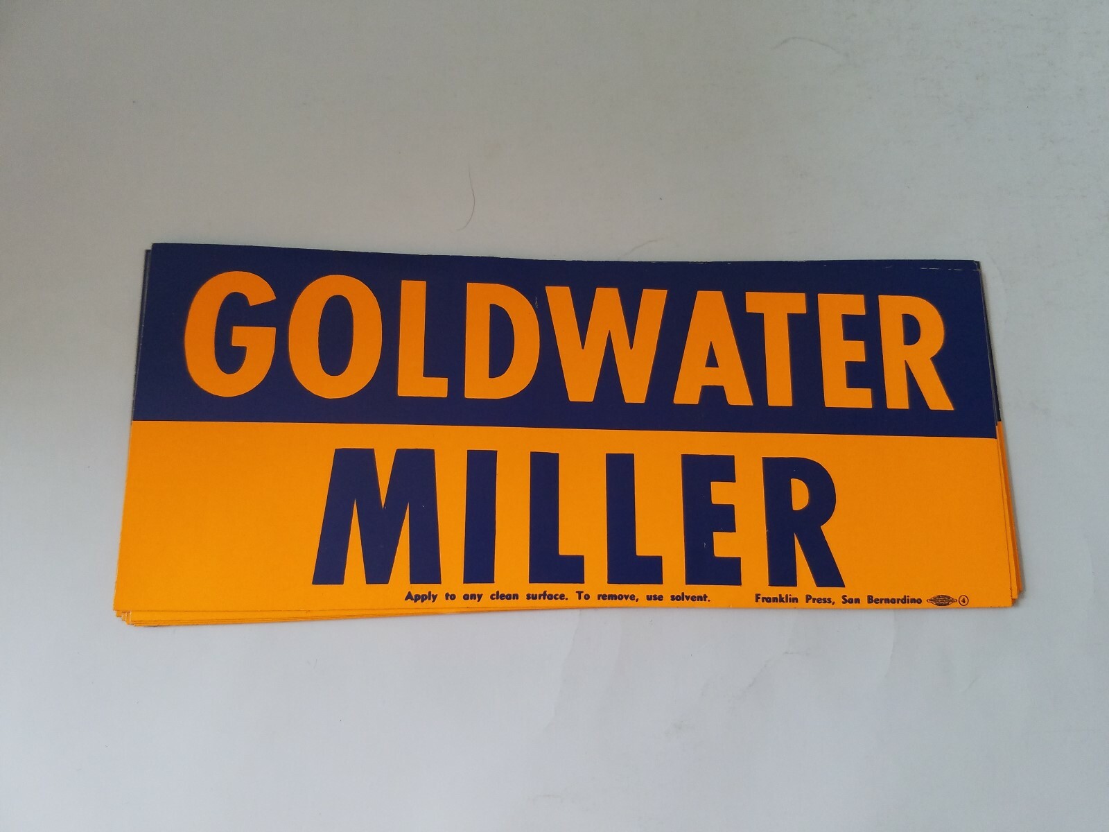 Goldwater Miller Bumper Sticker 3.5″x8.5″ Franklin Press (Barry Goldwater)