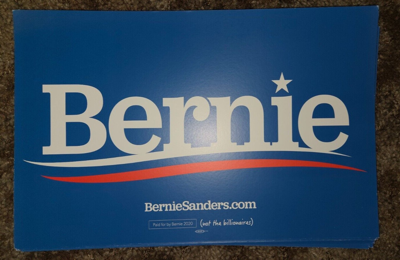 Bernie Sanders For President 2016/20 Official Campaign Rally Sign Blue