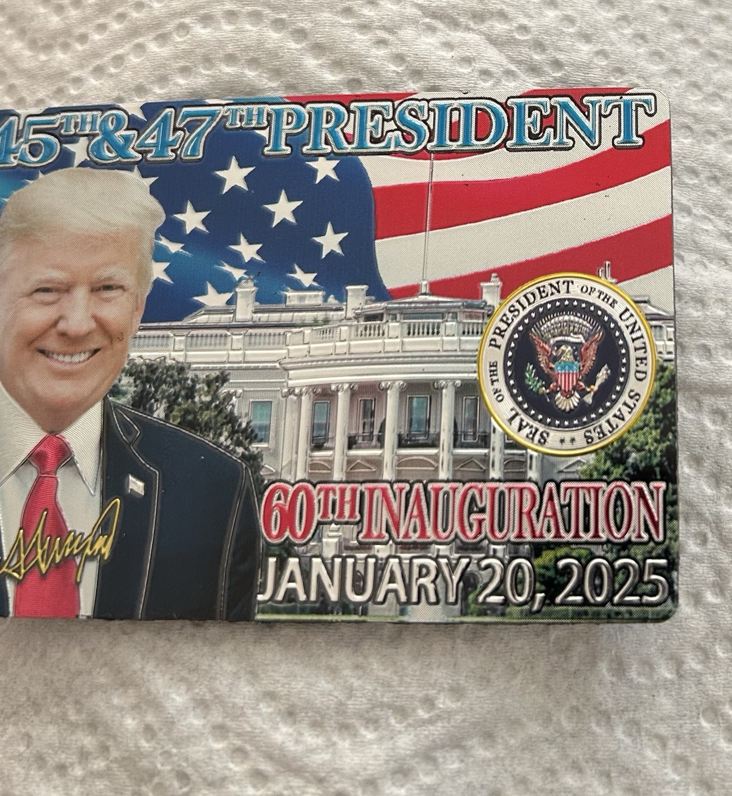 TRUMP USA FLAG MAGNET 45-47th PRESIDENT INAUGURATION REPUBLICAN MAGA GOP SIGNED