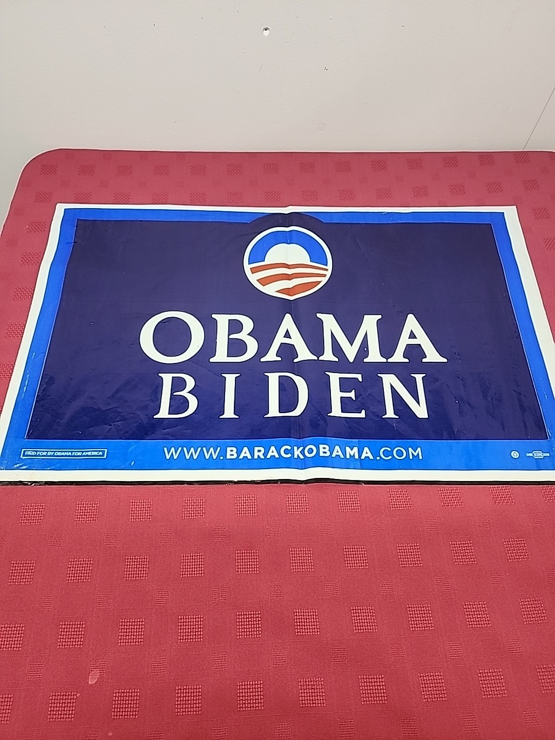 OBAMA/BIDEN Yard Sign 2008 Presidential Election Plastic Poster 2 Sided 26 X 18