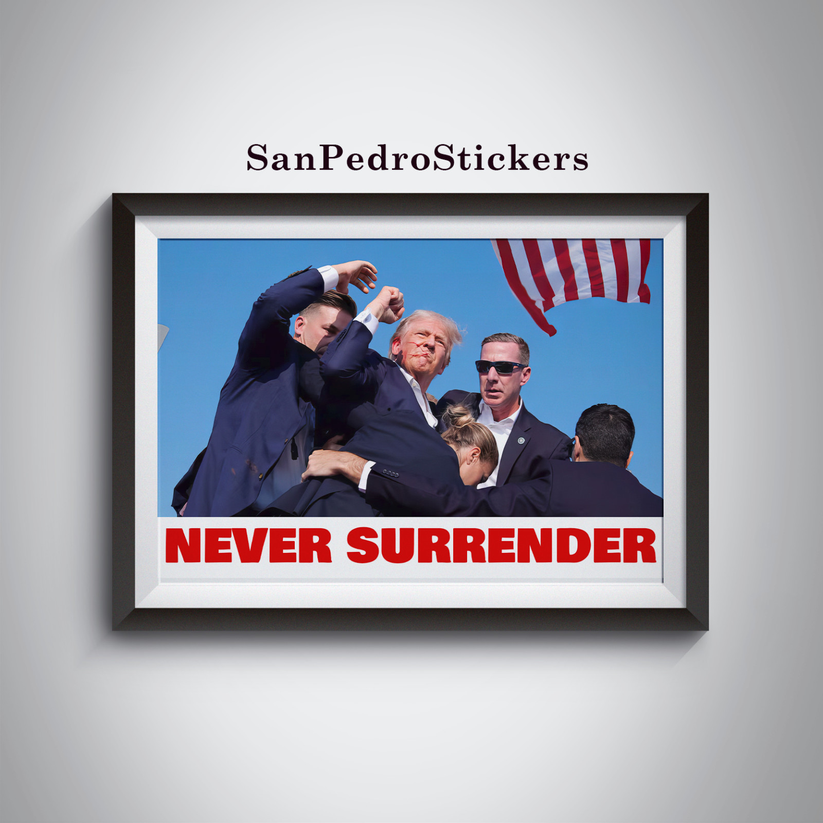 DONALD TRUMP 2024 8.5″ x 11″ Poster Print -MAGA- NEVER SURRENDER 7/13 Butler, PA