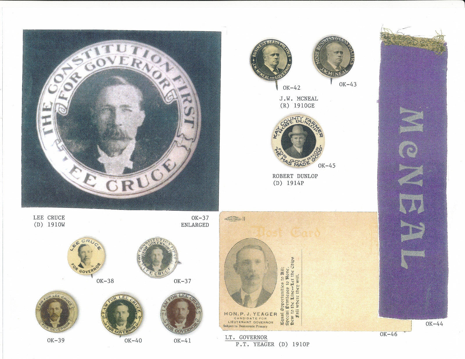 All color 226 page book Political Campaign Items Arkansas & Oklahoma
