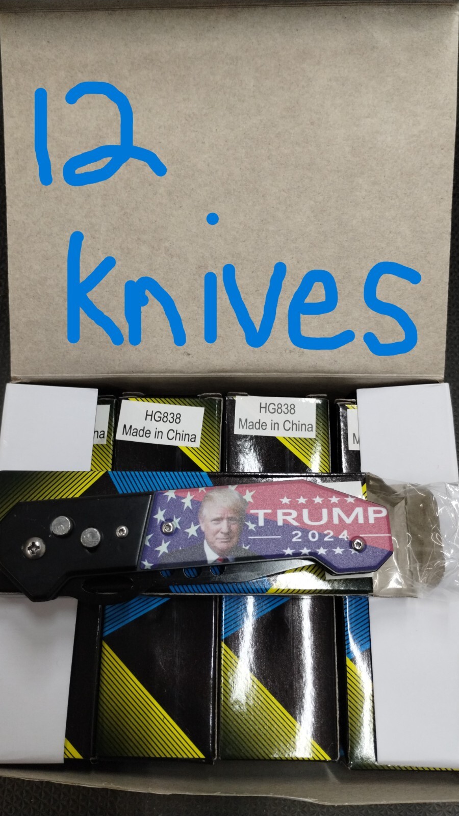 Trump 2024 Spring Assisted Pocket Knife New – Wholesale lot of 12 — New in Box