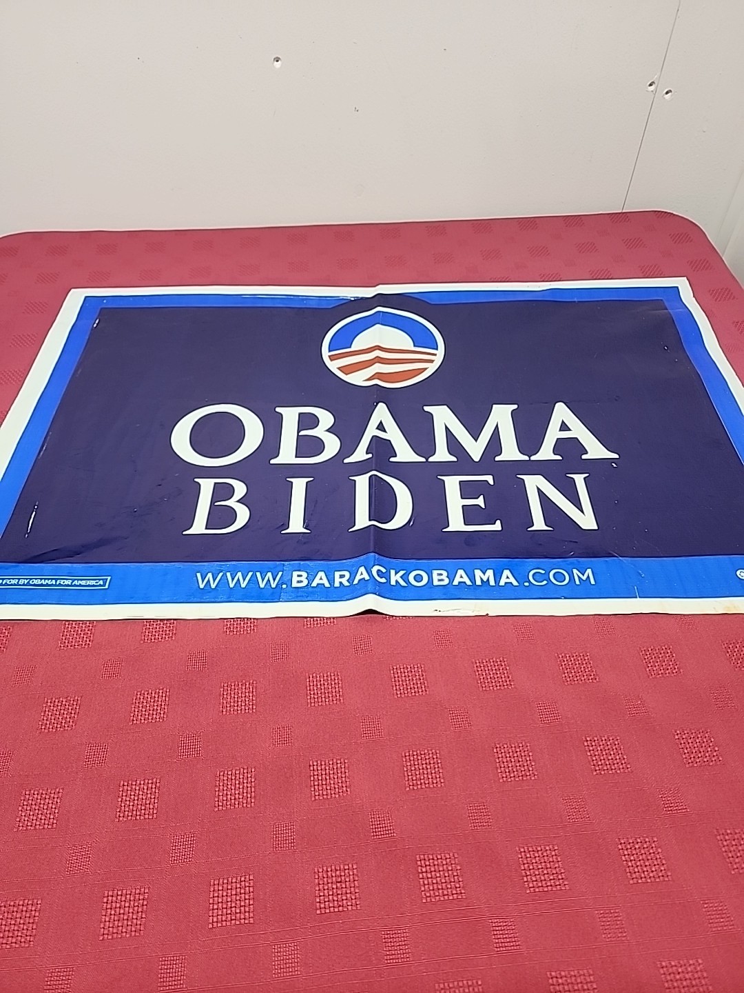 OBAMA/BIDEN Yard Sign 2008 Presidential Election Plastic Poster 2 Sided 26 X 18