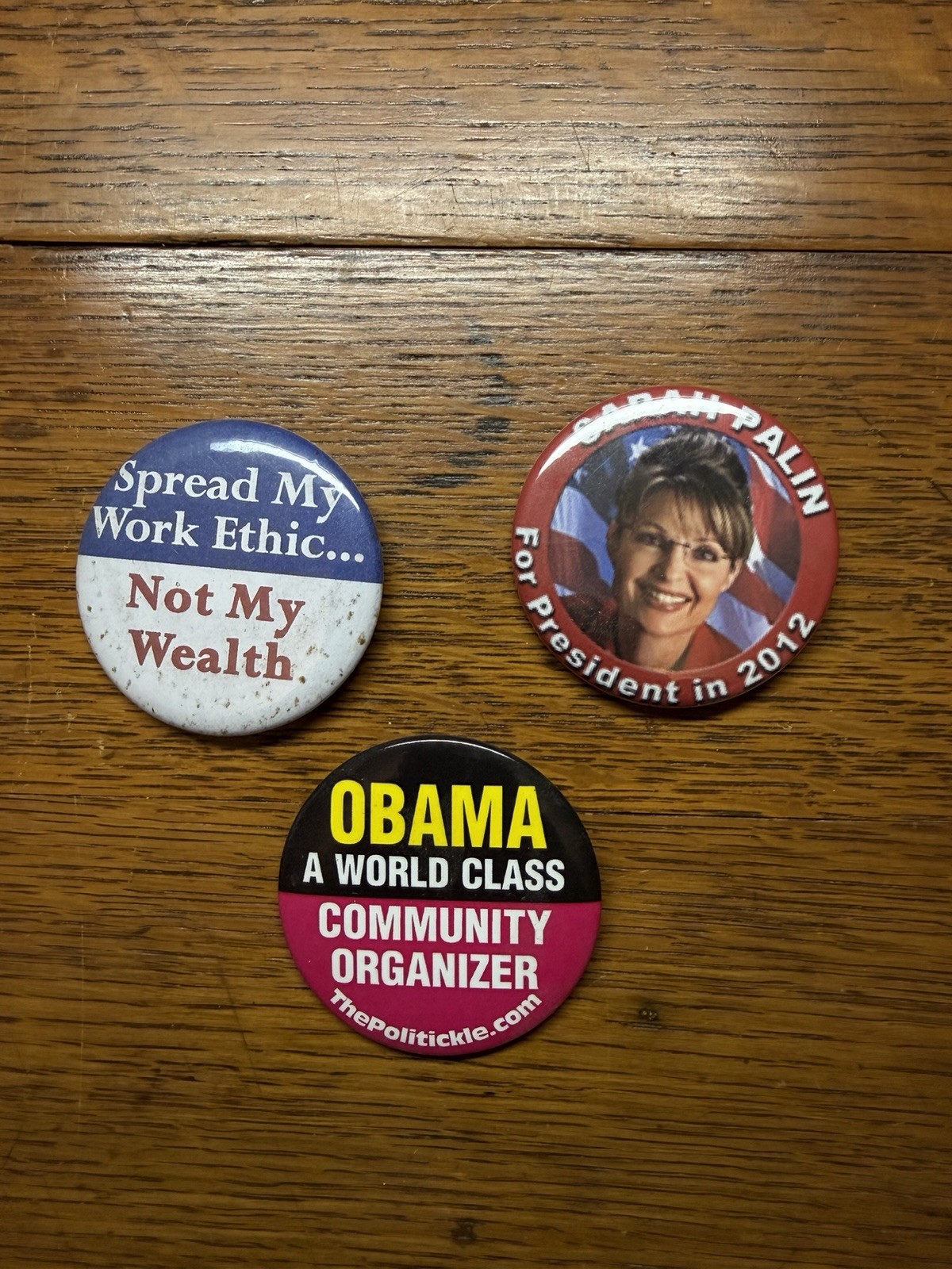 2008 Presidential Campaign Buttons & 2012 Sarah Palin President Campaign Button