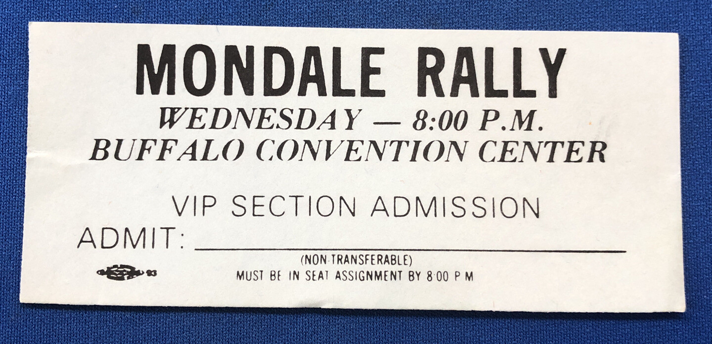 RARE 1984 Walter Mondale Ticket Rally Buffalo Convention Center AUCTION#4