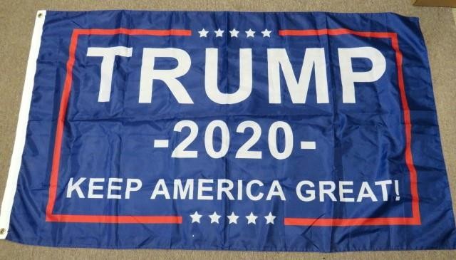 2020 TRUMP CAMPAIGN FLAG Keep America Great Again Blue Poly Nylon 3×5 3’x5′ (EX)