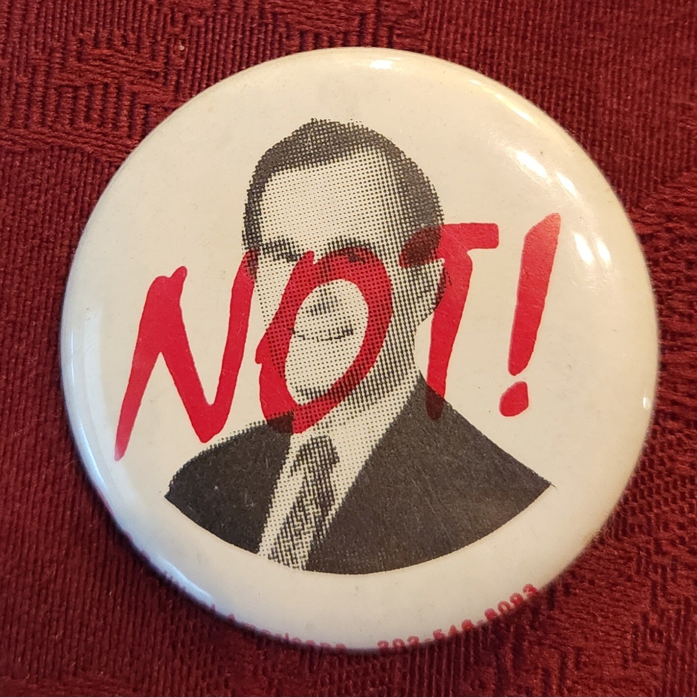 Vintage Anti Not George H W Bush Political Pin. Dukakis
