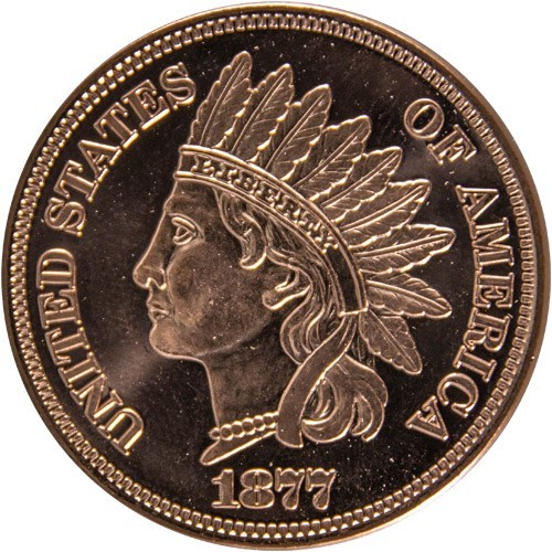 1 x 1 oz Indian Head Penny Copper (New) AVDP 1 oz Pure Copper Round -2024