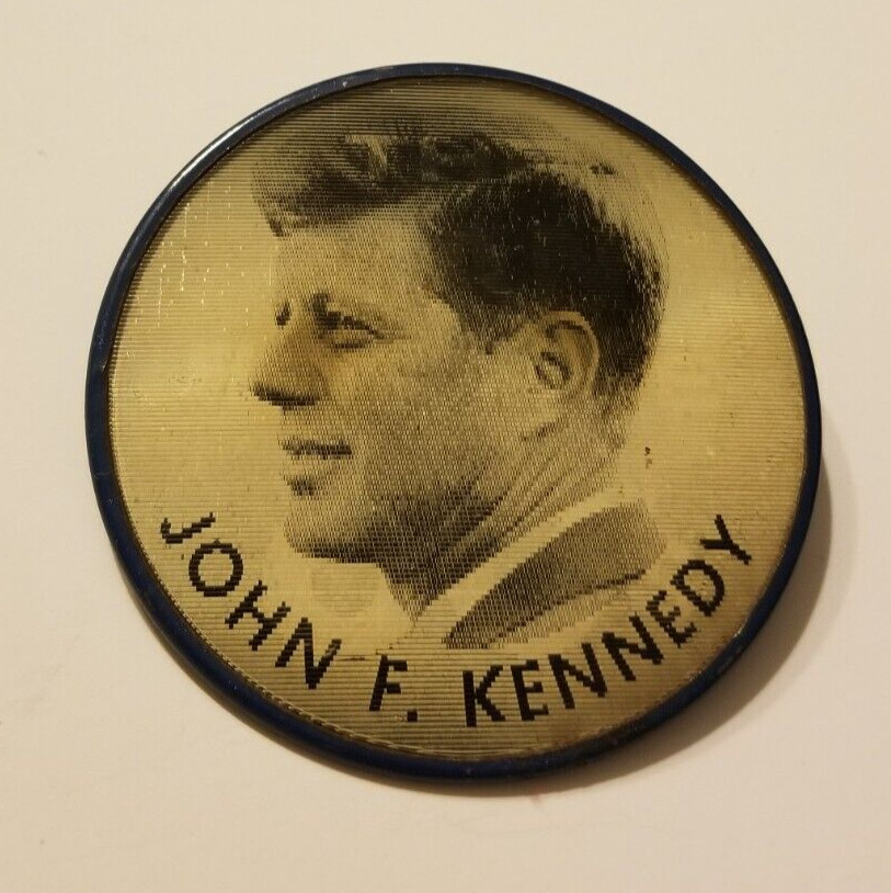 1960 John F. Kennedy Man For the 60’s Vari-Vue Pin-Back Campaign Button 2.5 Inch