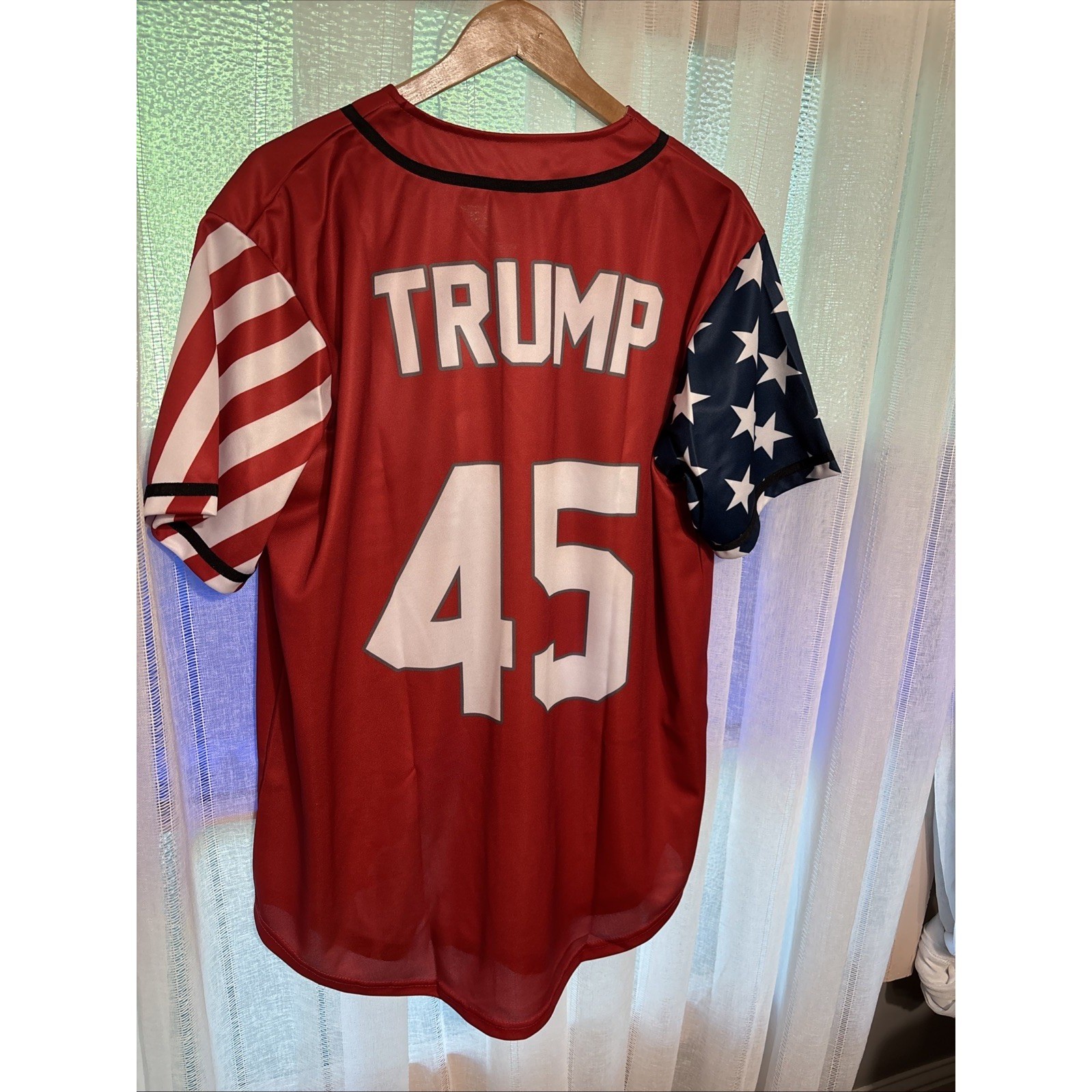 Greater Half Donald Trump #45 USA Statue Of Liberty Baseball Jersey Men’s Sz 2xl