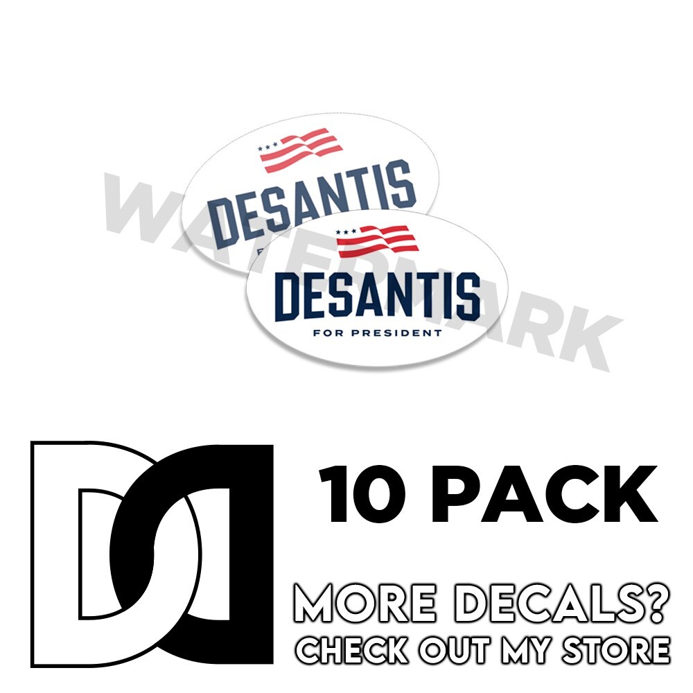 DeSantis For President OVAL Stickers White Decals – PRO America 5×3 2 Pack