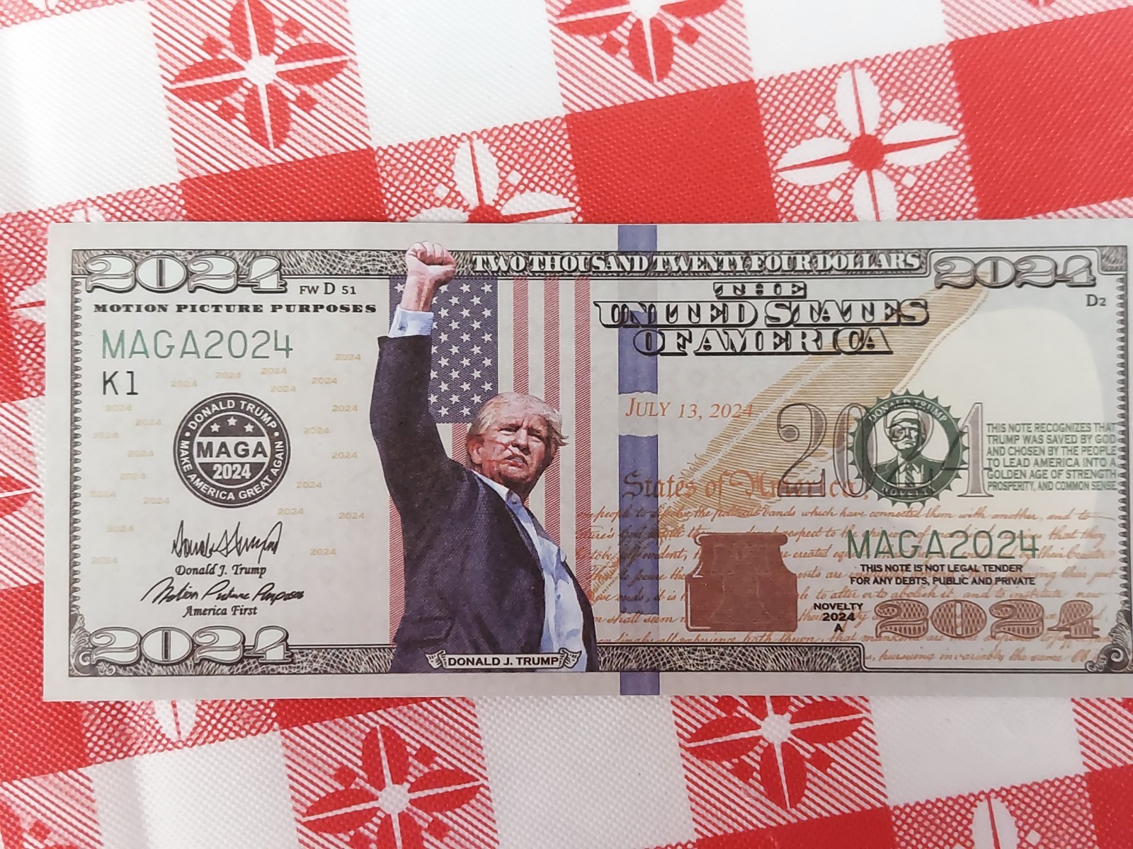 Donald Trump 2024 “Fight for Freedom” Novelty Bill Funny Money