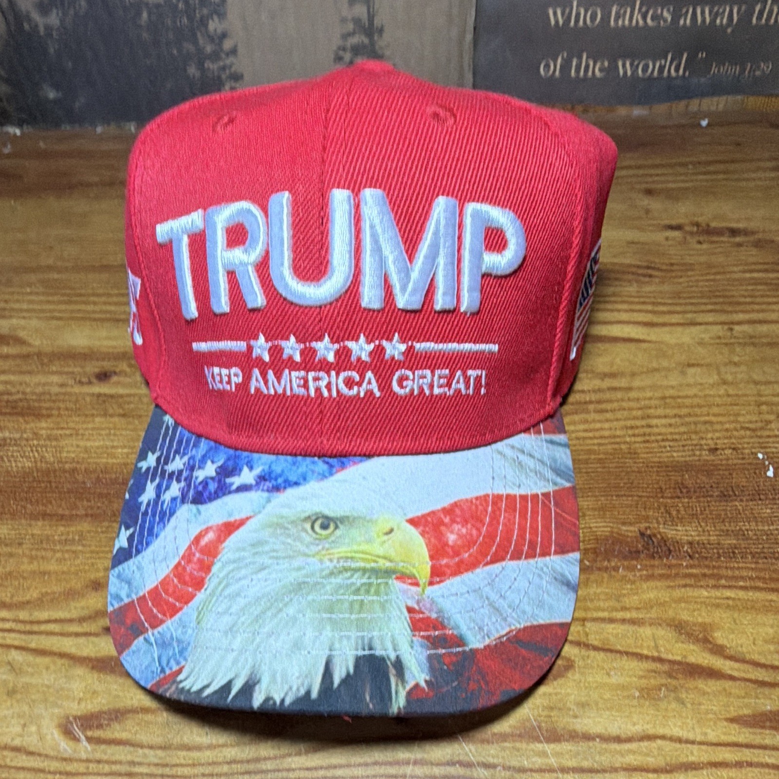 Trump Keep America Great Red Cotton Hat Eagle Flag 45 Embroidery Politics