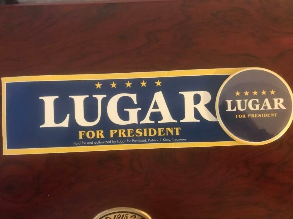 Lugar For President Bumper Sticker and Button 1996