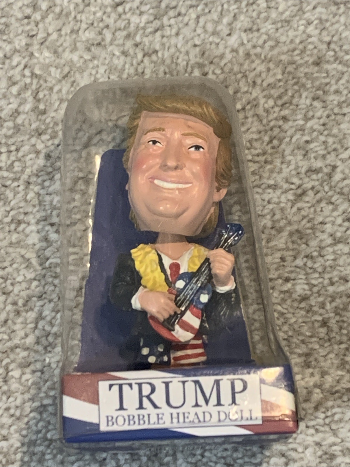President Trump Bobble Head Doll, Trump Playing Ukulele, Brand New, Never Opened