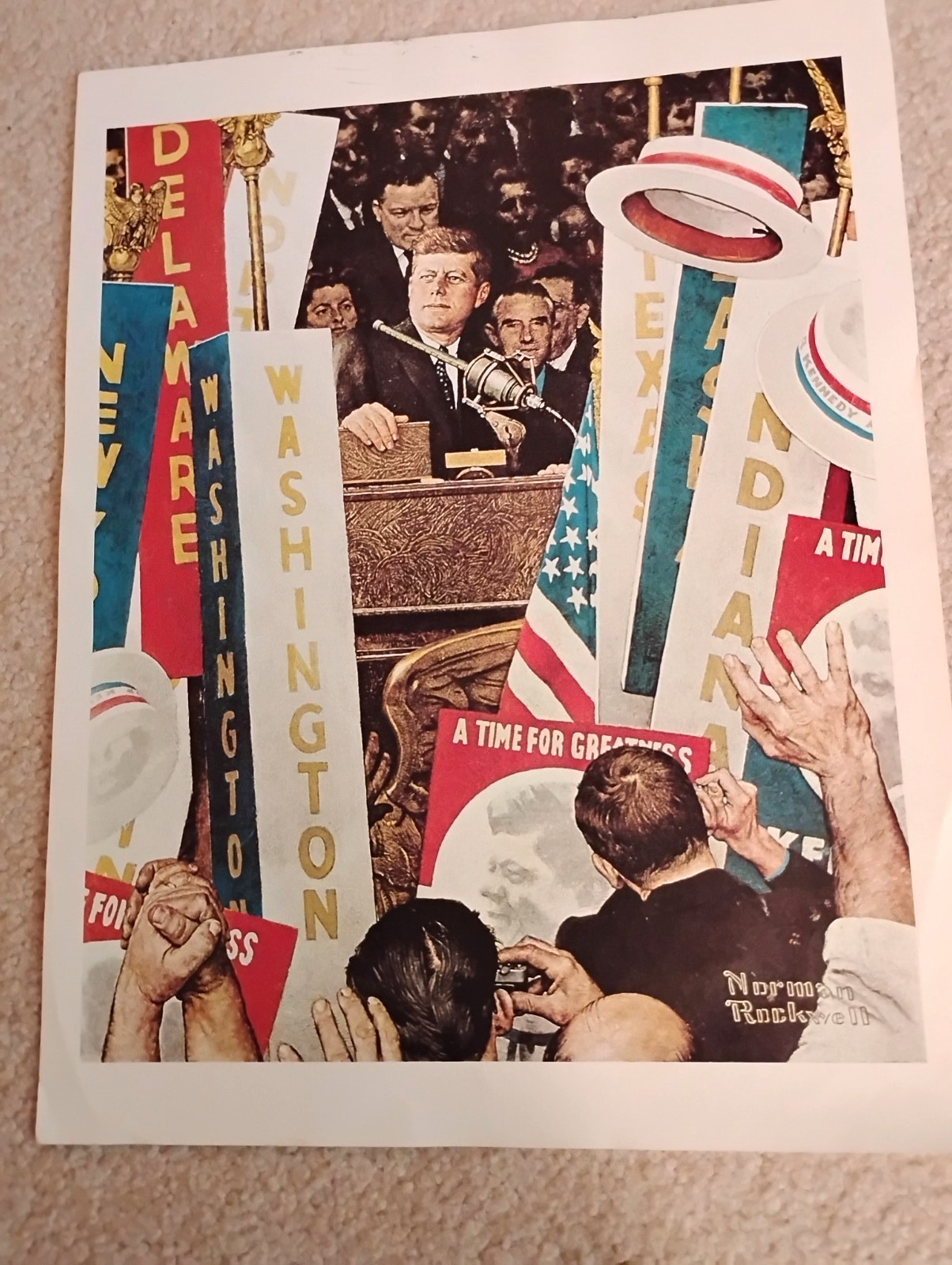 John F Kennedy – A time for Greatmess reprint, Norman Rockwell