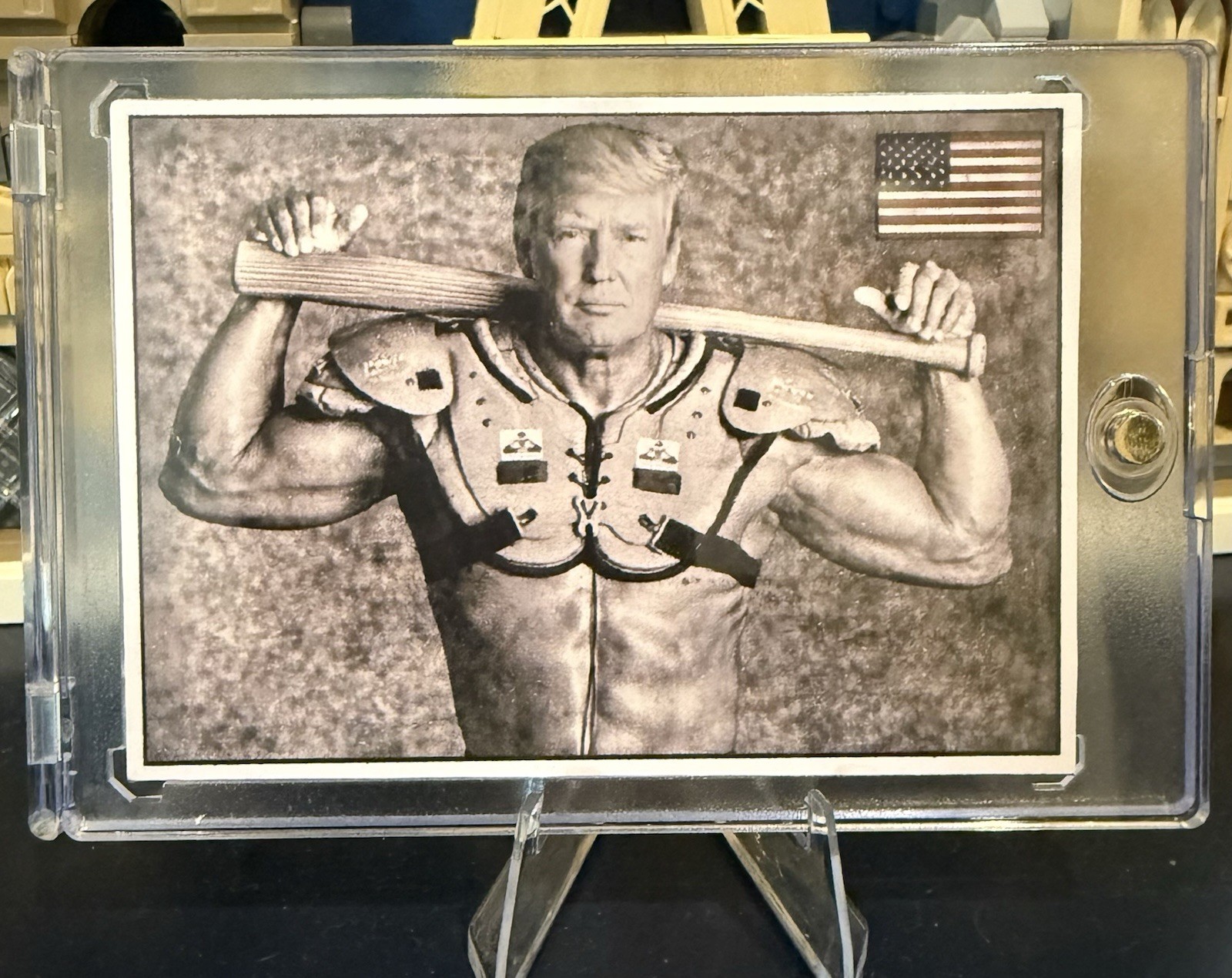 DONALD TRUMP Custom Football/Baseball Bat On Shoulder Trading Card 45/47