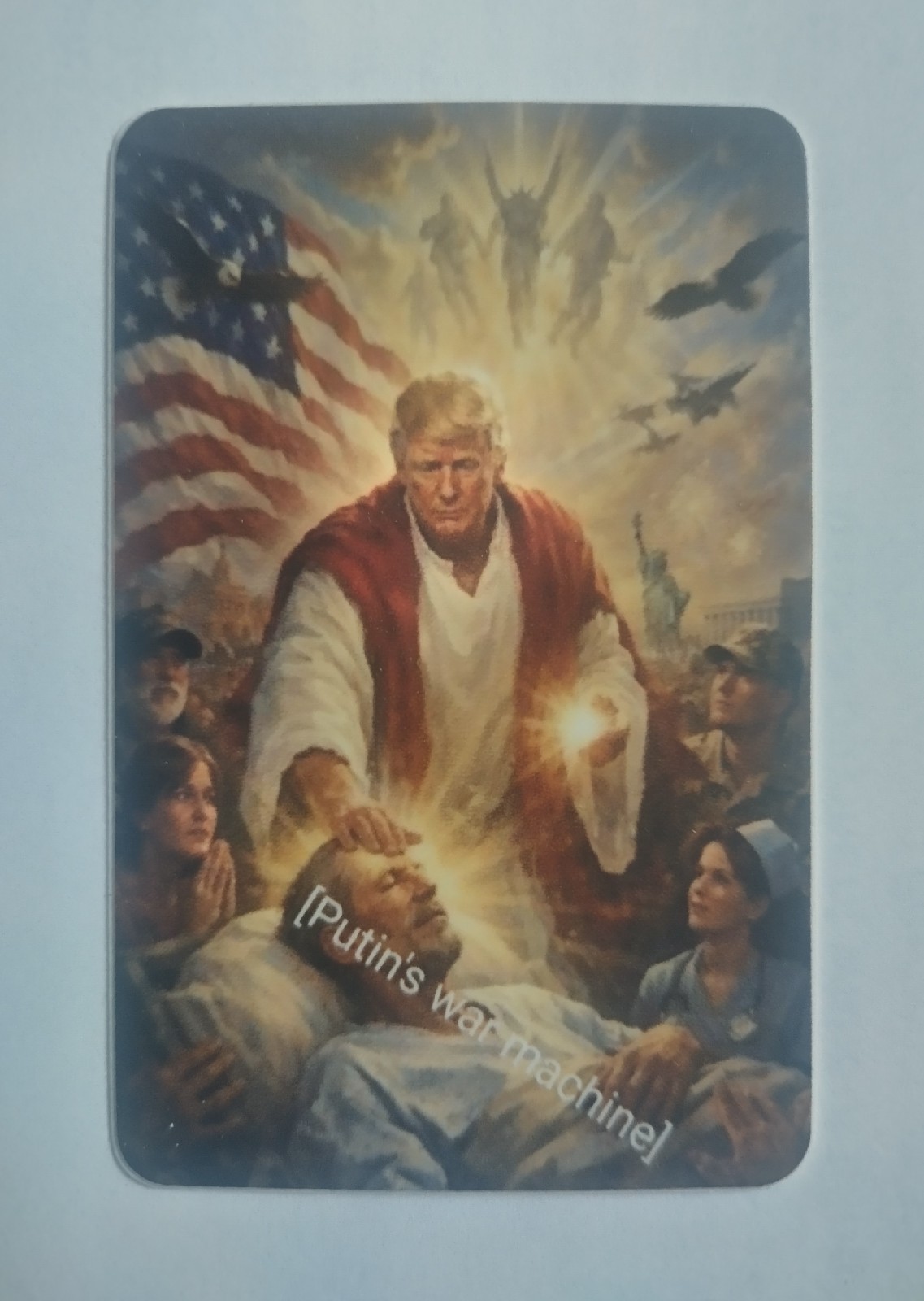 Trump Miracle sticker Jesus healing Russian economy pro Ukraine 2″ X 3″