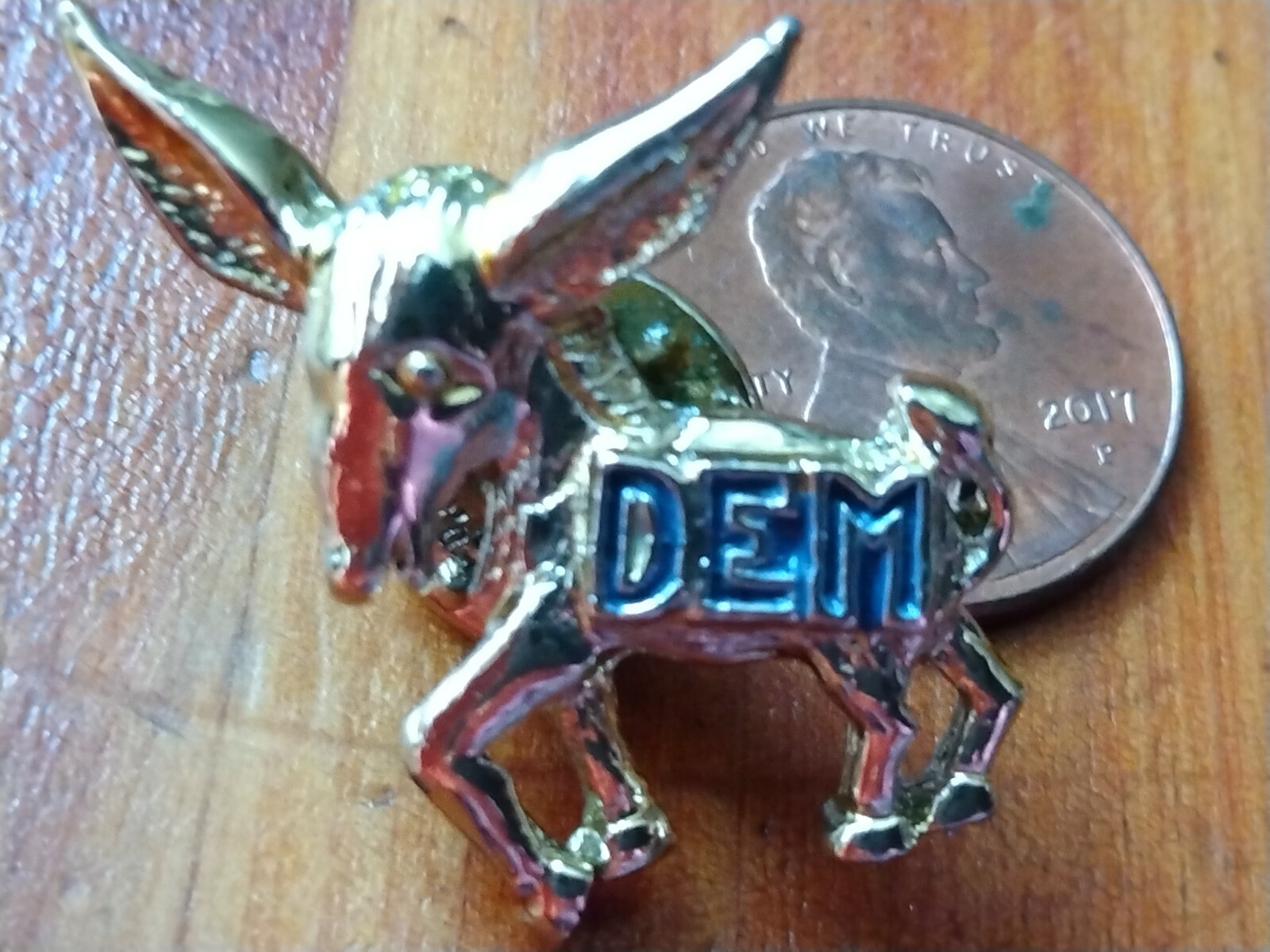 Circa 1960s Political Pin button tab Gerry’s Creations Democrat Donkey President
